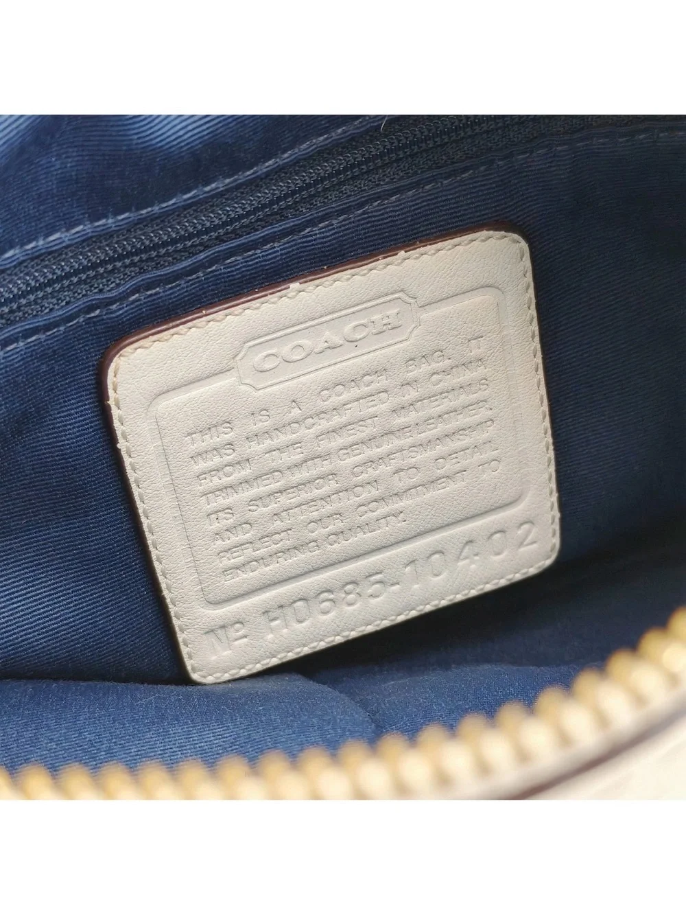 Coach Signature Denim Canvas Crossbody Bag Blue Ivory Leather